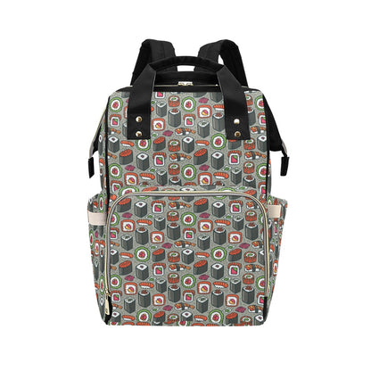 Sushi Print Design LKS301 Diaper Bag Backpack