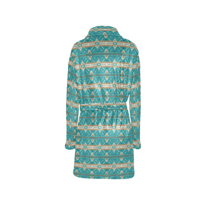 Southwest Native Design Themed Print Women's Fleece Robe