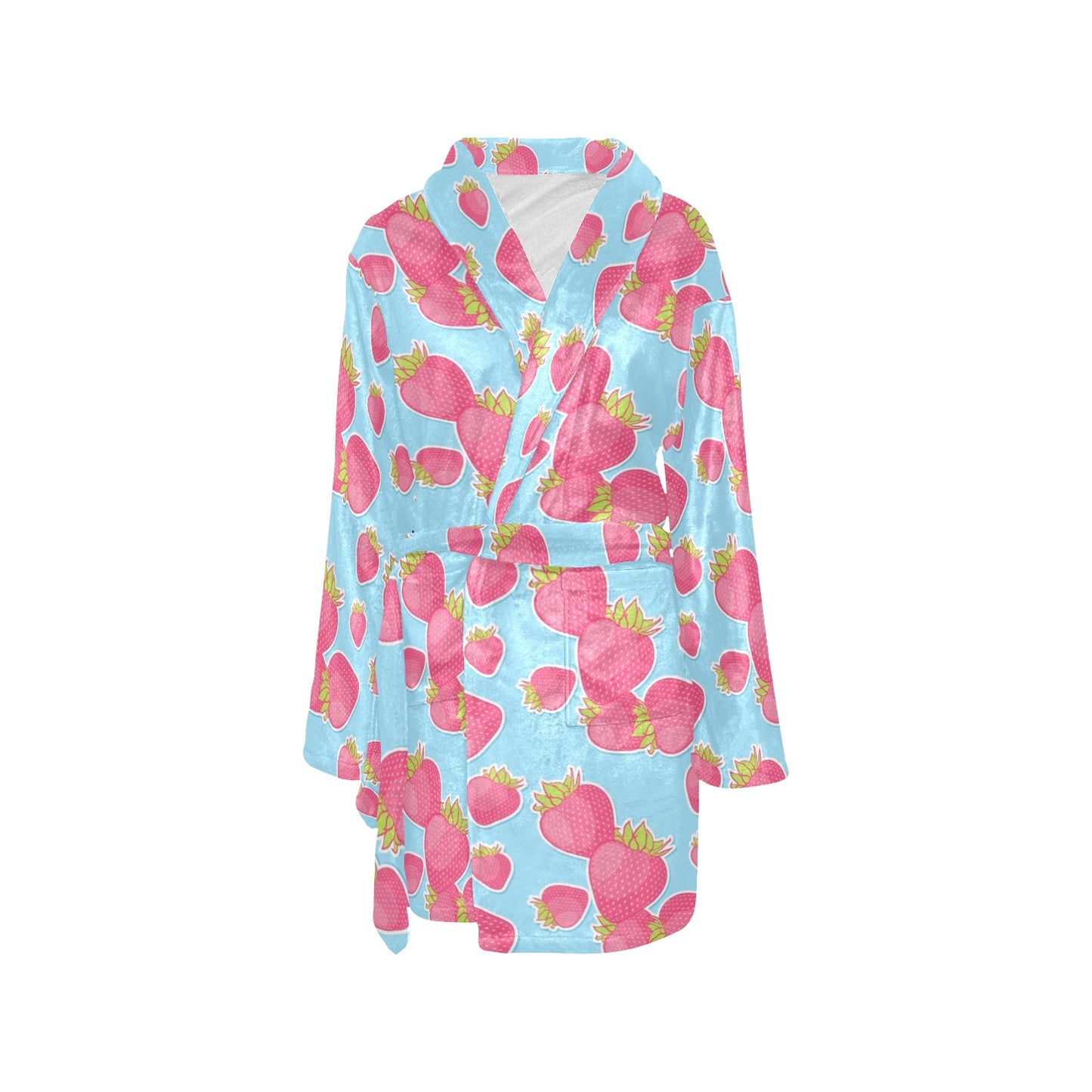Strawberry Pattern Print Design SB04 Women's Fleece Robe