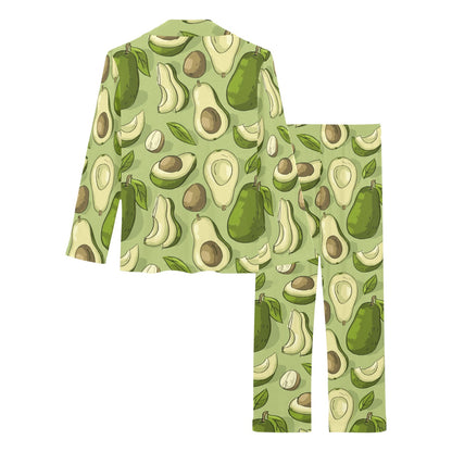 Avocado Pattern Print Design AC03 Women's Long Pajama Set