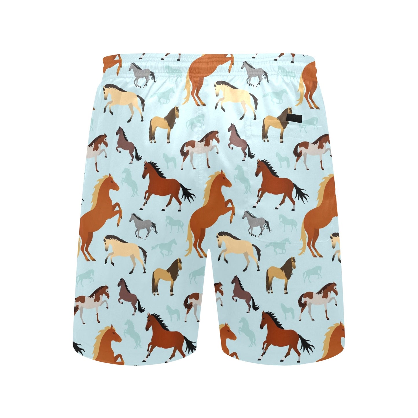 Horse Cute Themed Pattern Print Men's Swim Trunks Beach Shorts