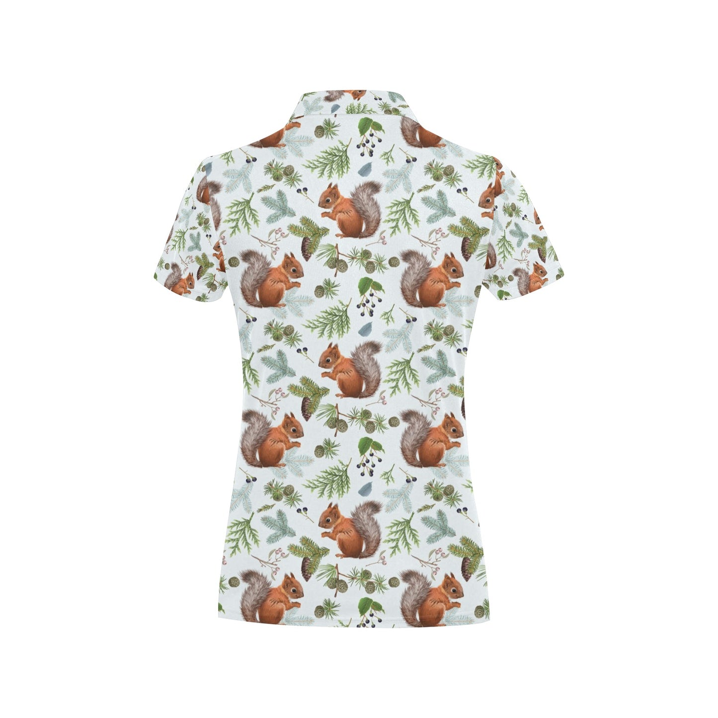 Squirrel Print Design LKS308 Women's Polo Shirt