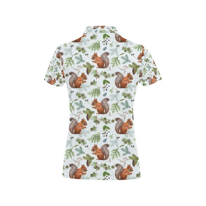 Squirrel Print Design LKS308 Women's Polo Shirt