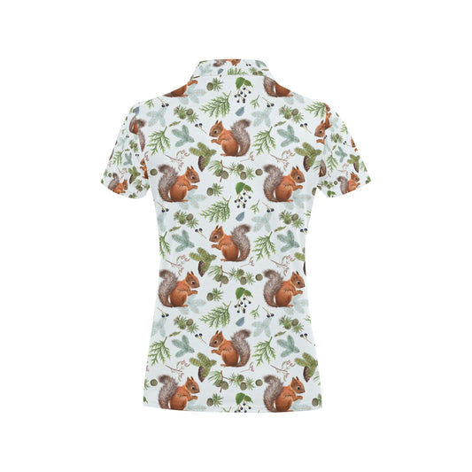 Squirrel Print Design LKS308 Women's Polo Shirt