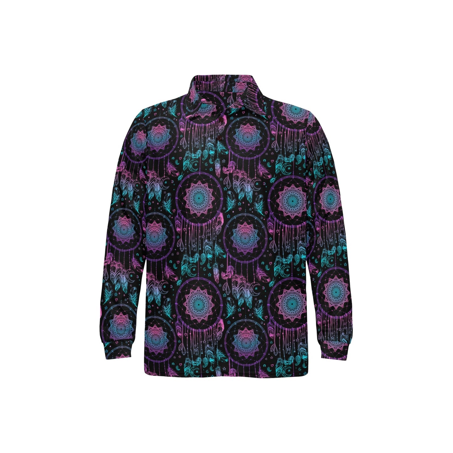 Dream catcher boho mandala Long Sleeve Polo Shirt For Men's