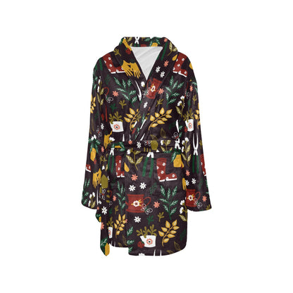 Gardening Pattern Print Design G05 Women's Fleece Robe