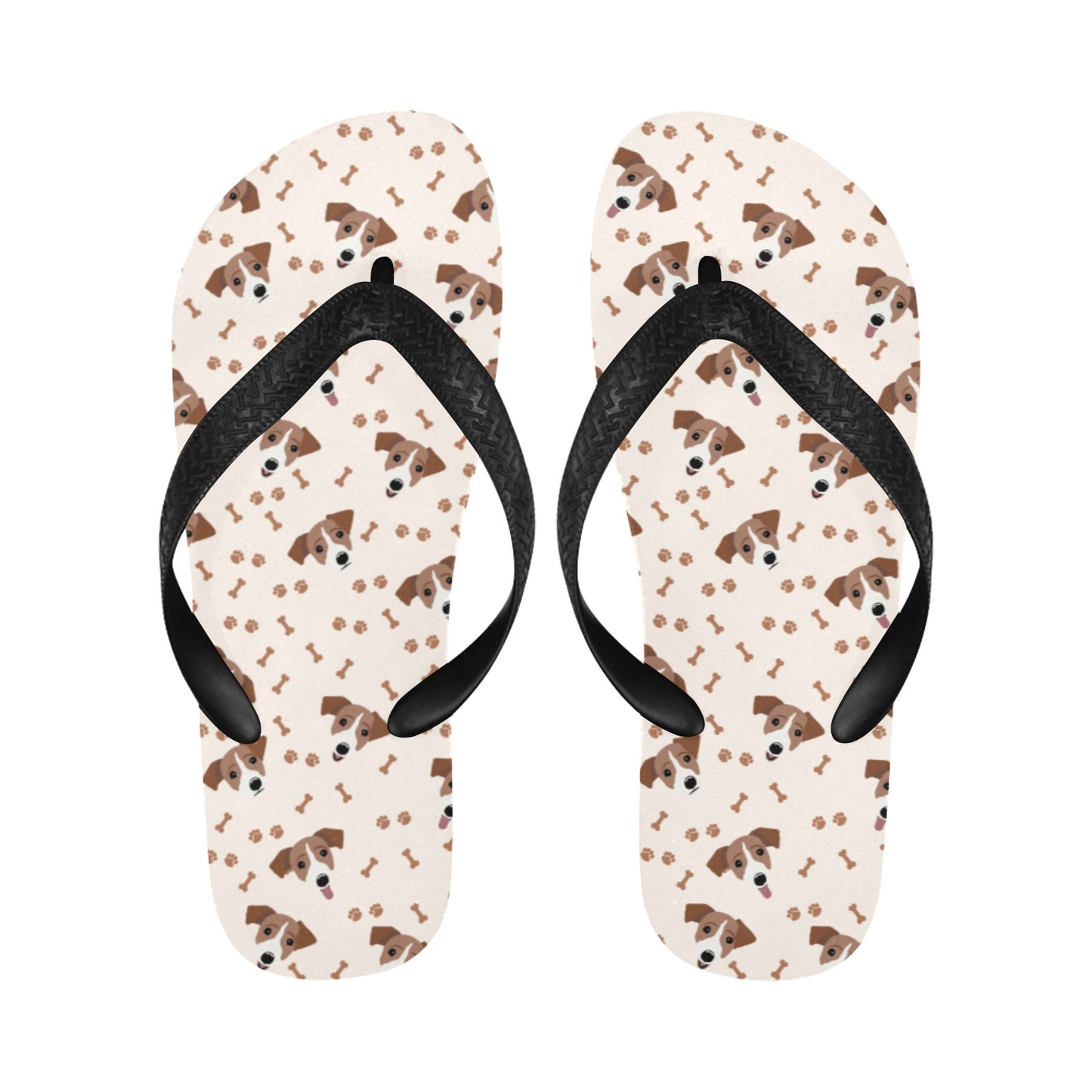 Russell Terriers Paw Print Design LKS303 Flip Flops