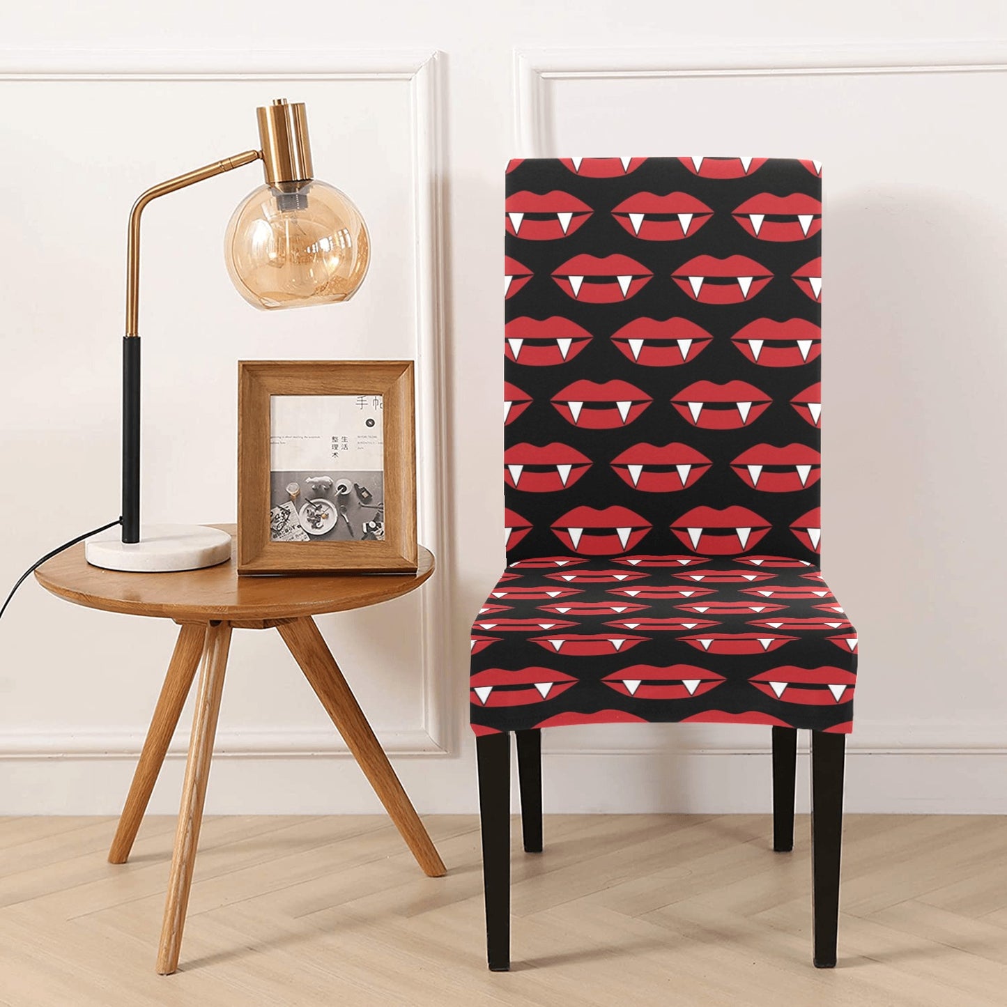 Vampire Lips Print Design LKS302 Dining Chair Slipcover