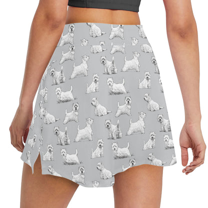 Scottish Terriers Print Design LKS3011 17" Golf & Pickleball Skort with Pockets
