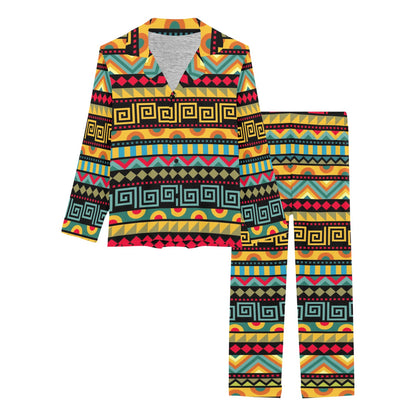 African Pattern Print Design 03 Women's Long Pajama Set