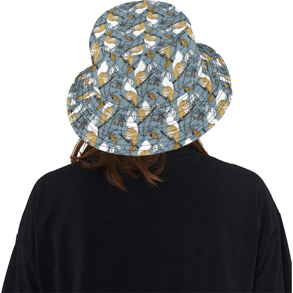 Squirrel Print Design LKS305 Unisex Bucket Hat