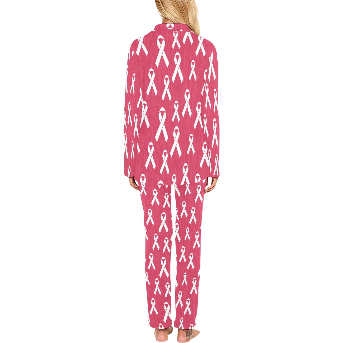 Breast Cancer Awareness Symbol Women's Long Pajama Set