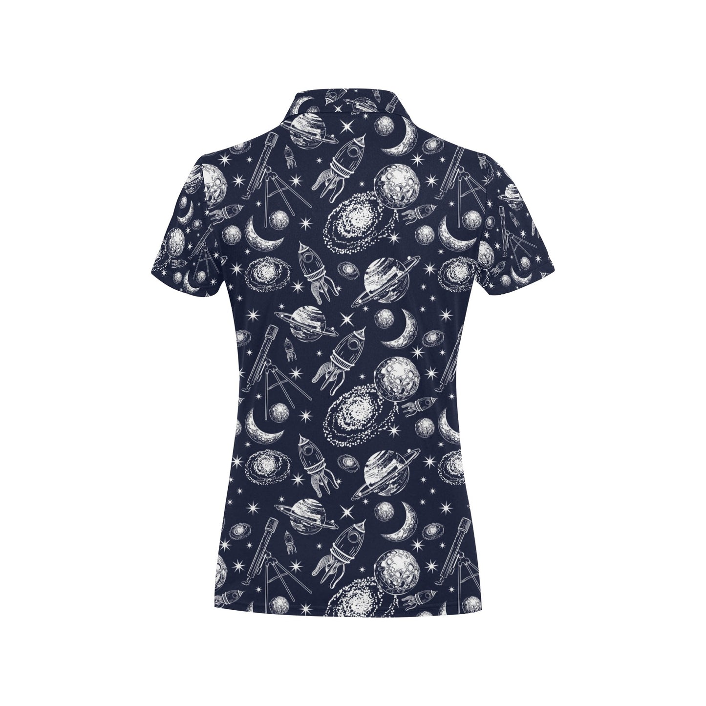 Space Rocket Print Design LKS301 Women's Polo Shirt