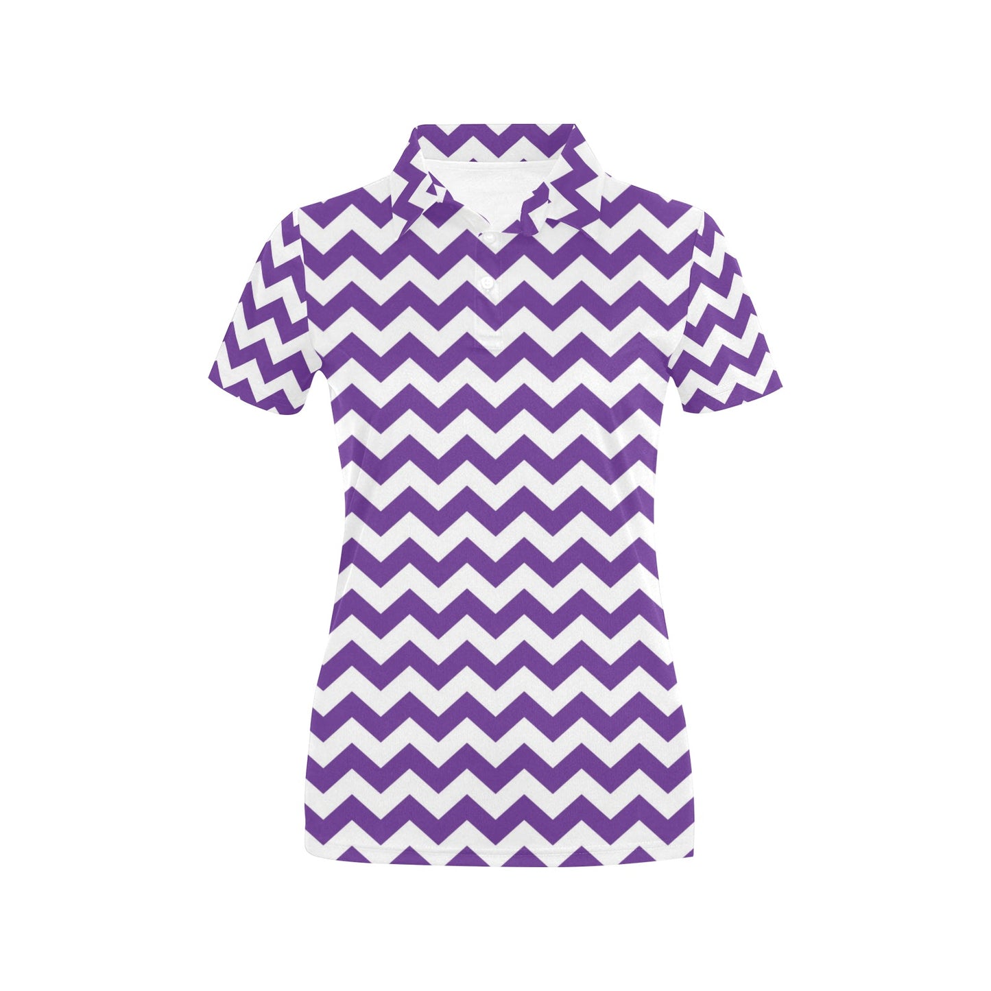 Chevron Purple Pattern Print Design 03 Women's Polo Shirt
