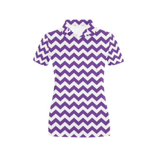 Chevron Purple Pattern Print Design 03 Women's Polo Shirt