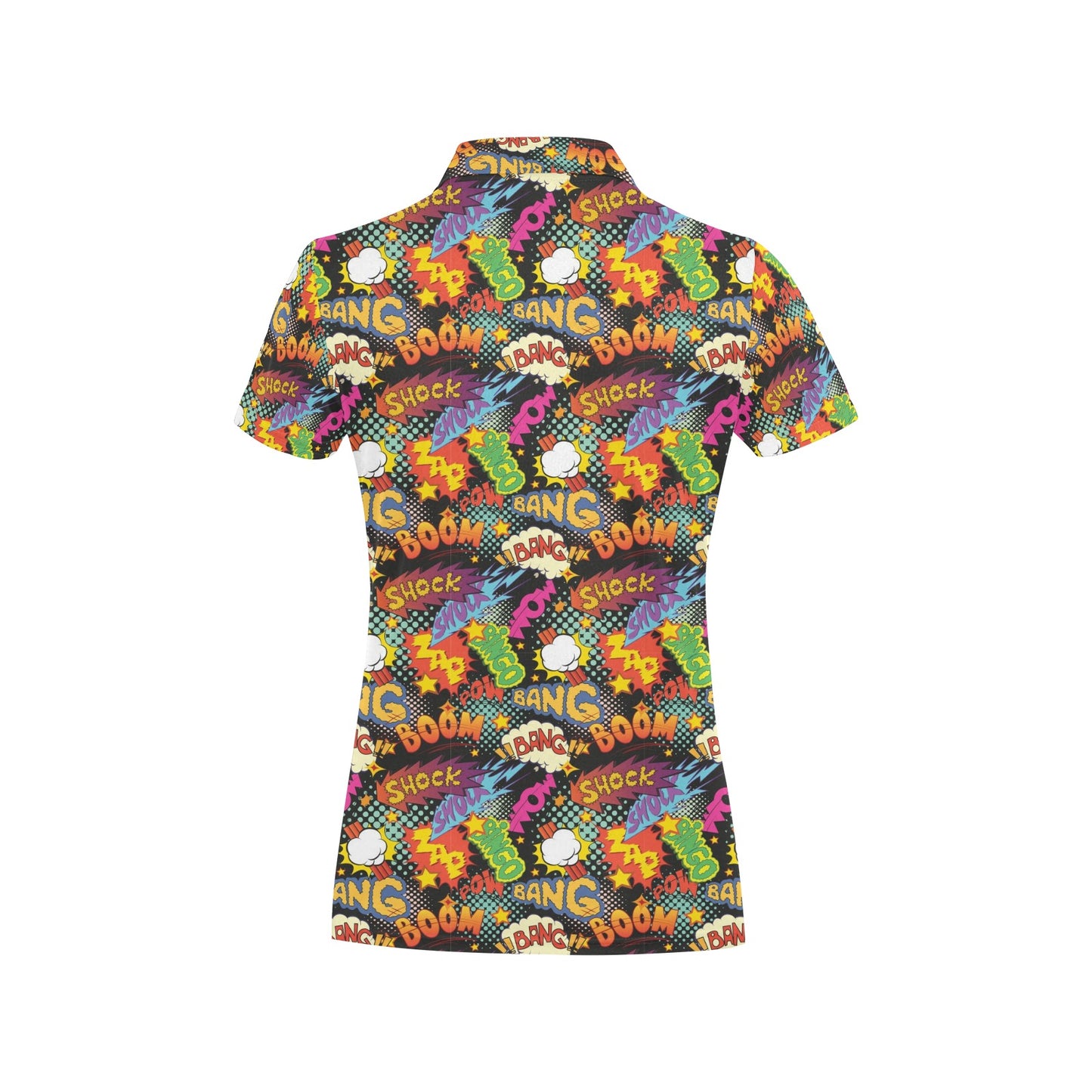 Comic Book Pattern Print Design 01 Women's Polo Shirt