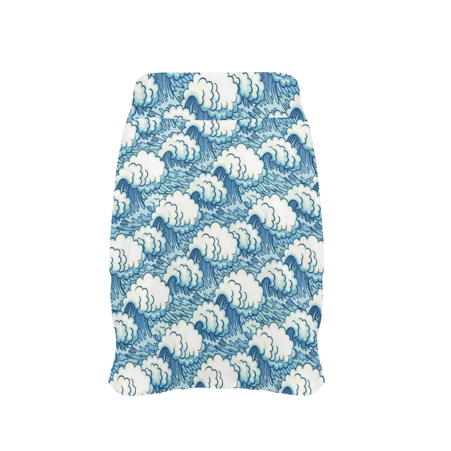 Wave Japan Style Print Design LKS304 17" Golf & Pickleball Skort with Pockets
