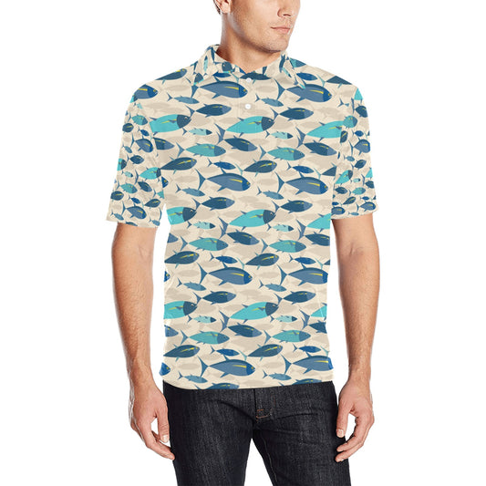 Tuna Fish Print Design LKS302 Men Polo Shirt