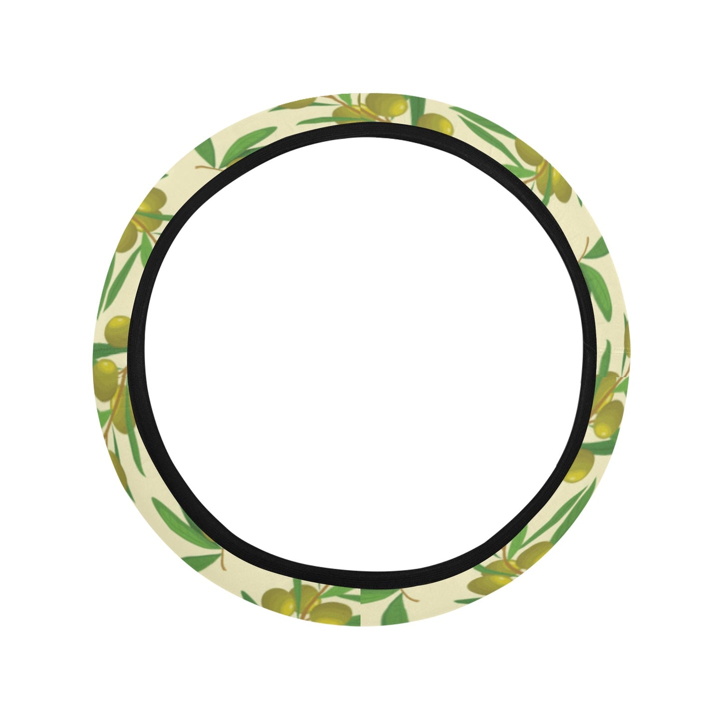 Olive Print Design LKS302 Steering Wheel Cover with Elastic Edge