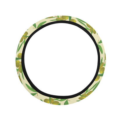 Olive Print Design LKS302 Steering Wheel Cover with Elastic Edge