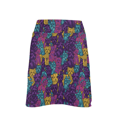 Yorkshire Terriers Print Design LKS3010 17" Golf & Pickleball Skort with Pockets