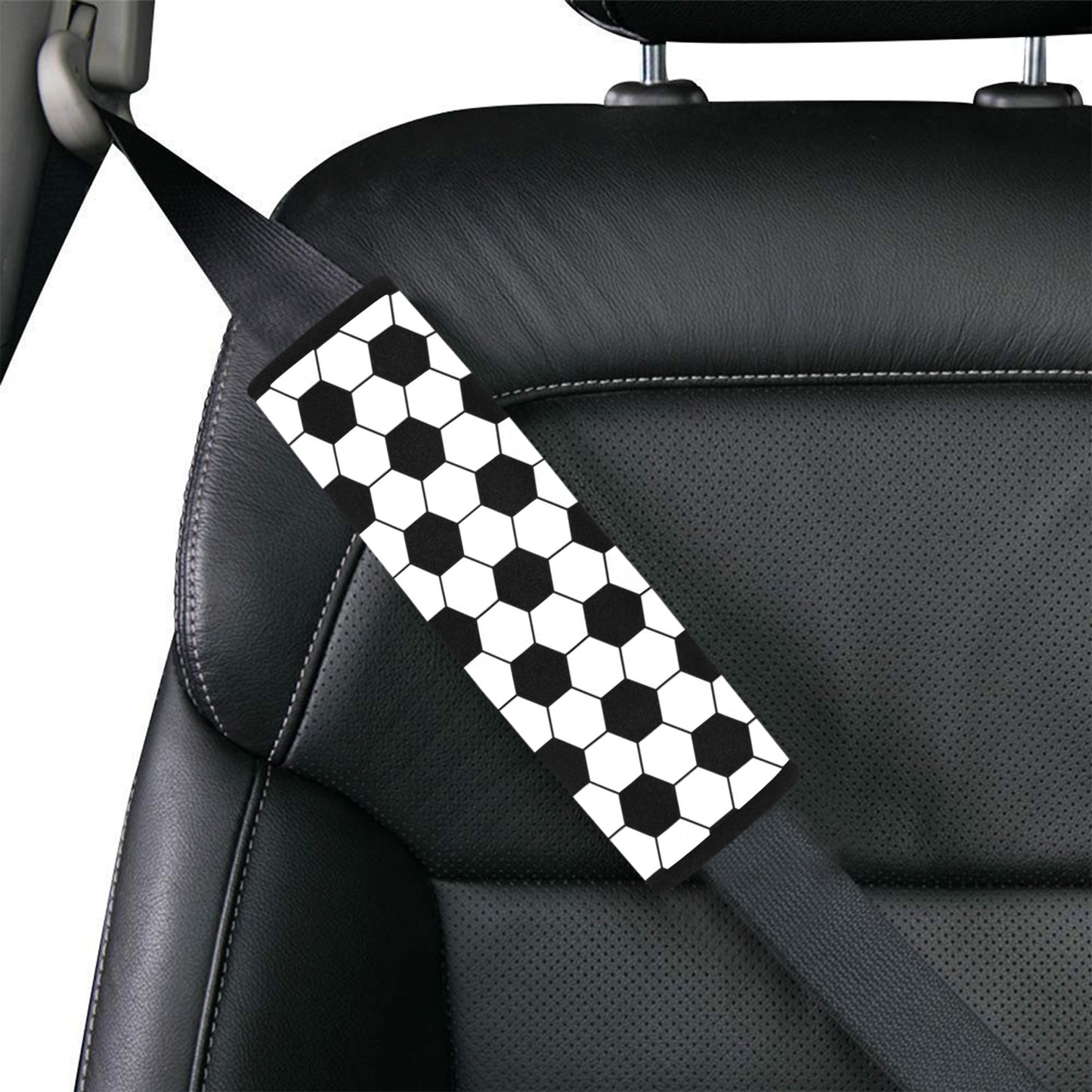 Soccer Ball Texture Print Design LKS303 Car Seat Belt Cover
