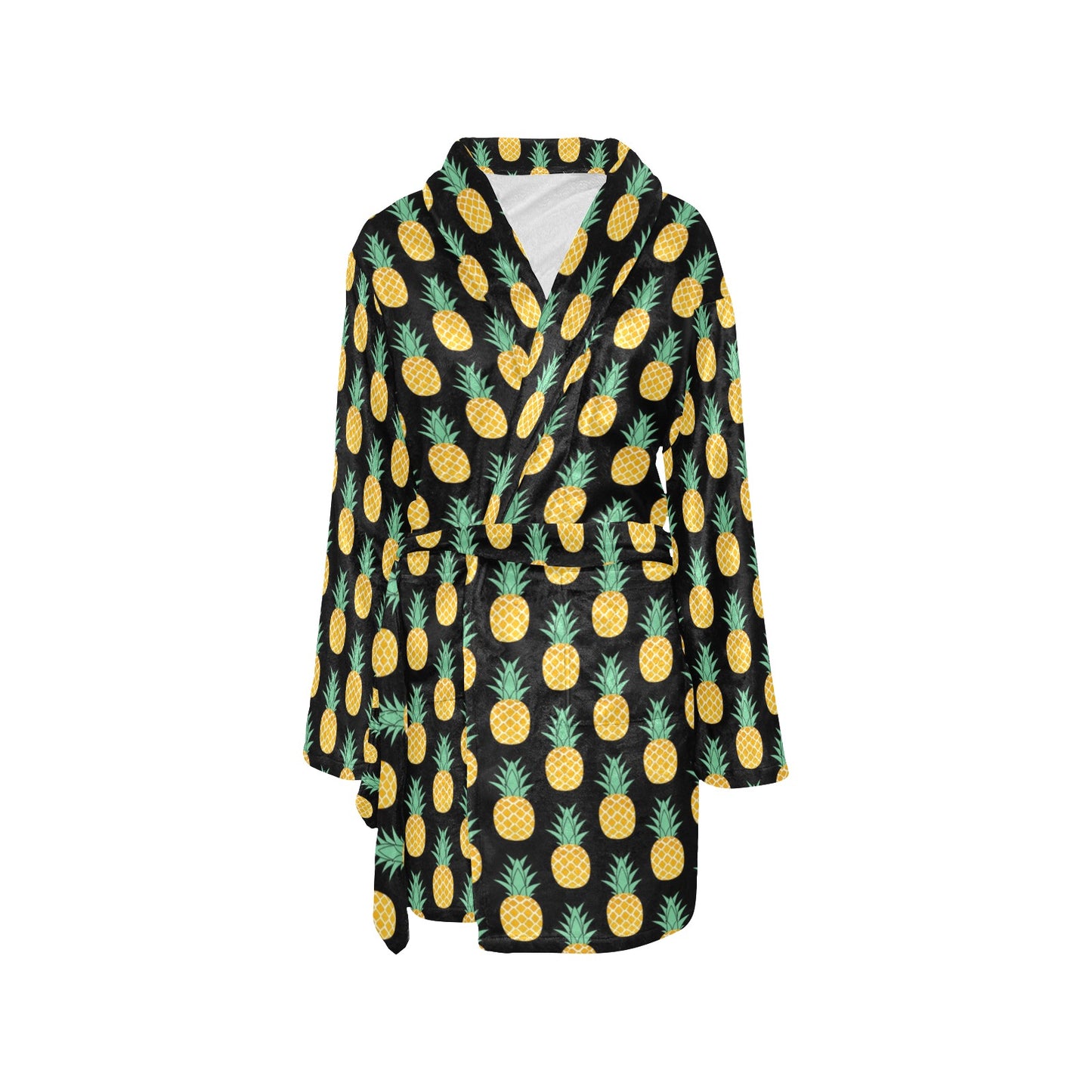 Pineapple Pattern Print Design A03 Women's Fleece Robe