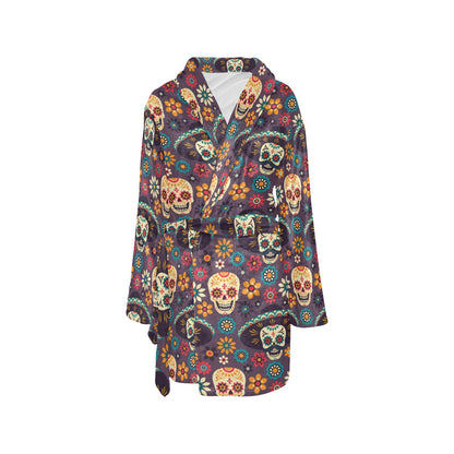 sugar skull Maxican Pattern Women's Fleece Robe