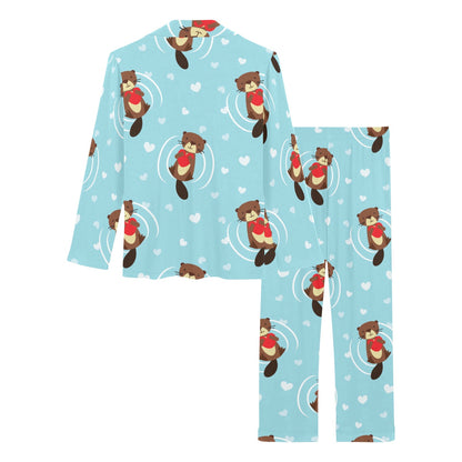 Sea Otter Cute Pattern Print Design 04 Women's Long Pajama Set