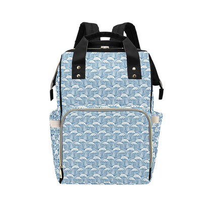 Wave Print Design LKS306 Diaper Bag Backpack