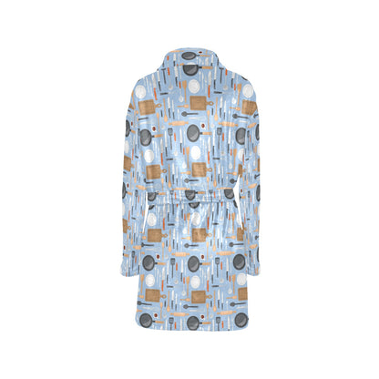 Cooking Kitchen Tools Pattern Print Design 02 Women's Fleece Robe