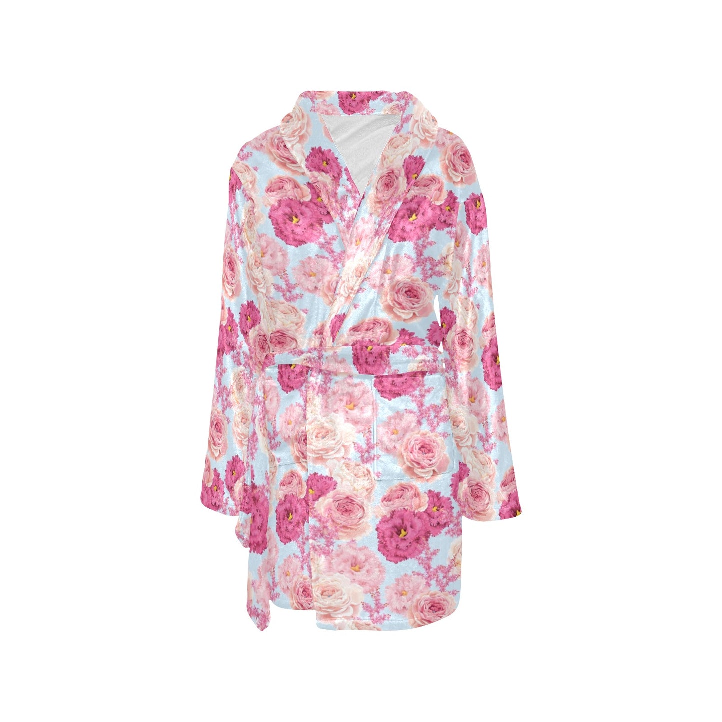 Lisianthus Pattern Print Design LT05 Women's Fleece Robe