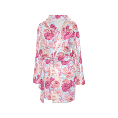 Lisianthus Pattern Print Design LT05 Women's Fleece Robe