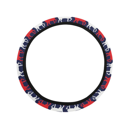 Reindeer Print Design LKS404 Steering Wheel Cover with Elastic Edge