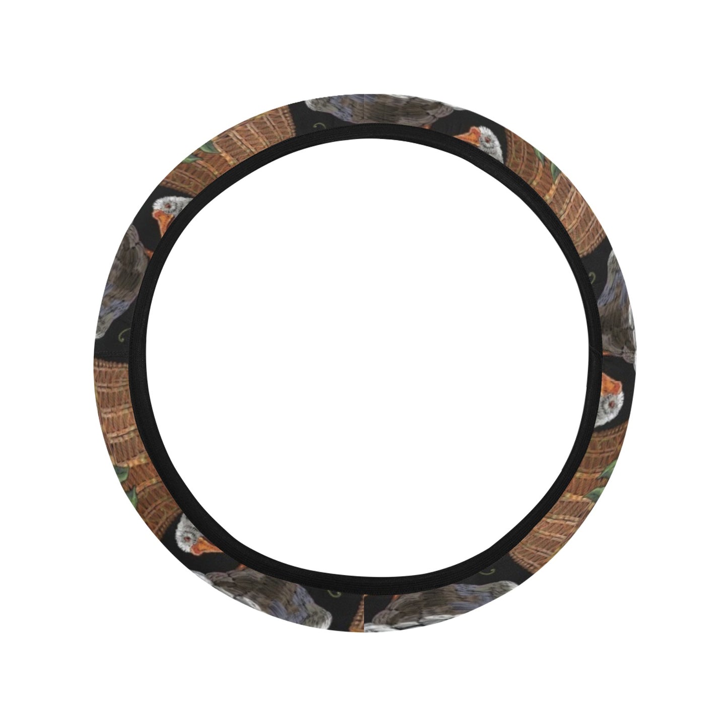Goose Print Design LKS406 Steering Wheel Cover with Elastic Edge