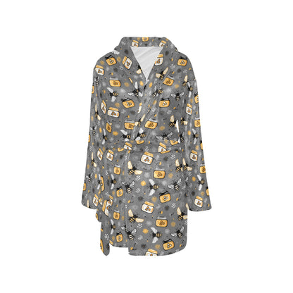 Honey Bee Print Design LKS301 Women's Fleece Robe