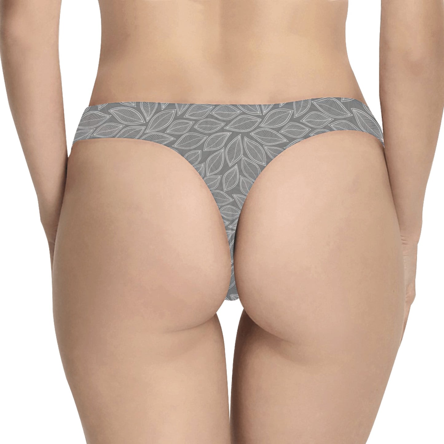 Elm Leave Grey Print Pattern Women's Thongs