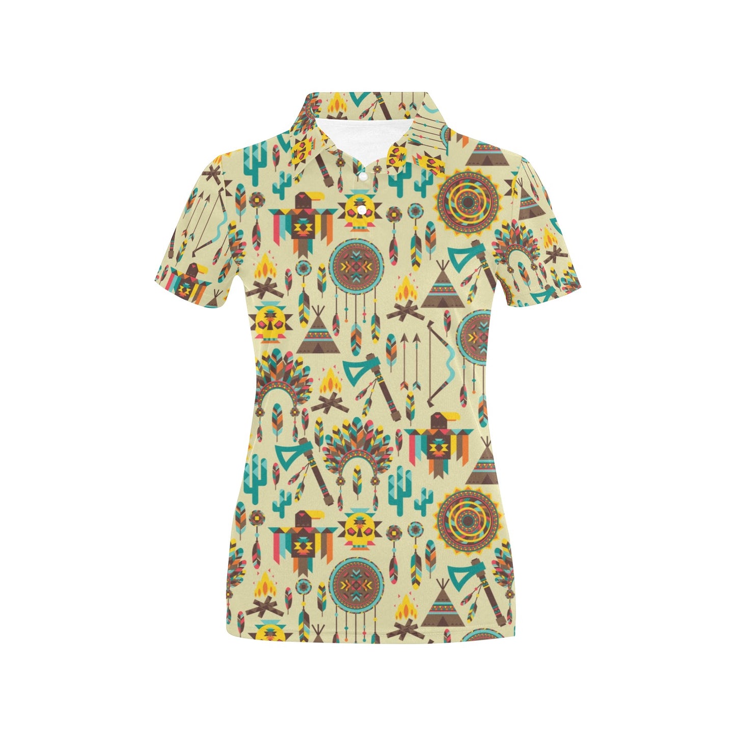 Tribal indians native american aztec Women's Polo Shirt