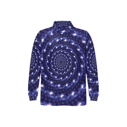 Vortex Print Design LKS305 Long Sleeve Polo Shirt For Men's