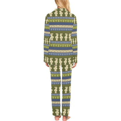Ancient Greek Statue Print Design LKS301 Women's Long Pajama Set