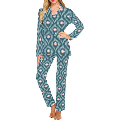 Ikat Print Design LKS402 Women's Long Pajama Set