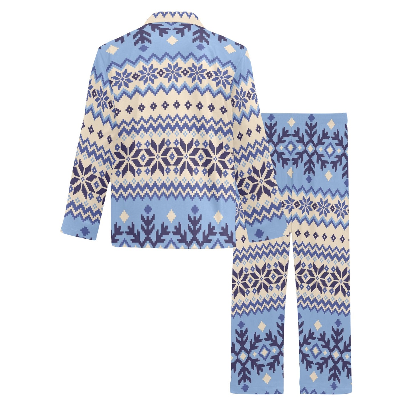 Nordic Pattern Print Design A03 Men's Long Pajama Set