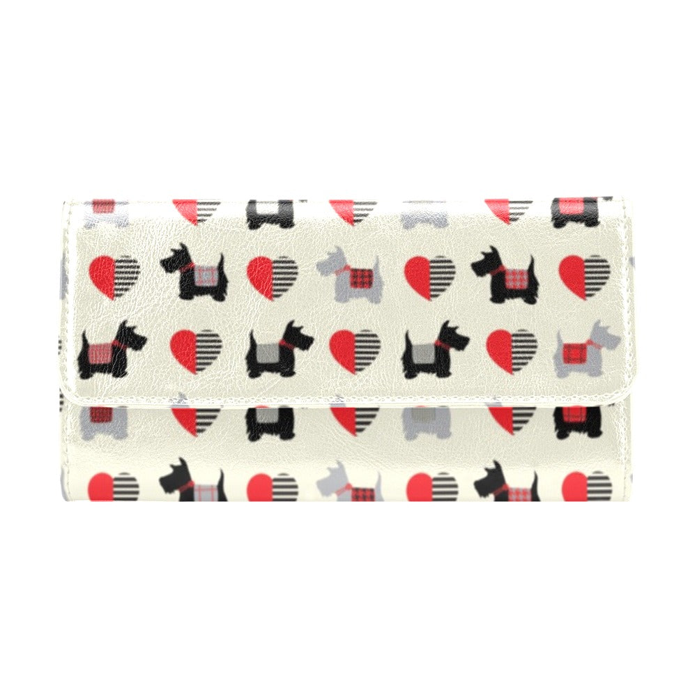 Scottish Terriers Print Design LKS3010 Women's Trifold Wallet