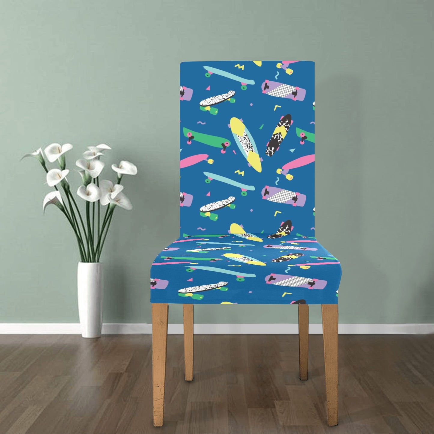 Skateboard Print Design LKS302 Dining Chair Slipcover