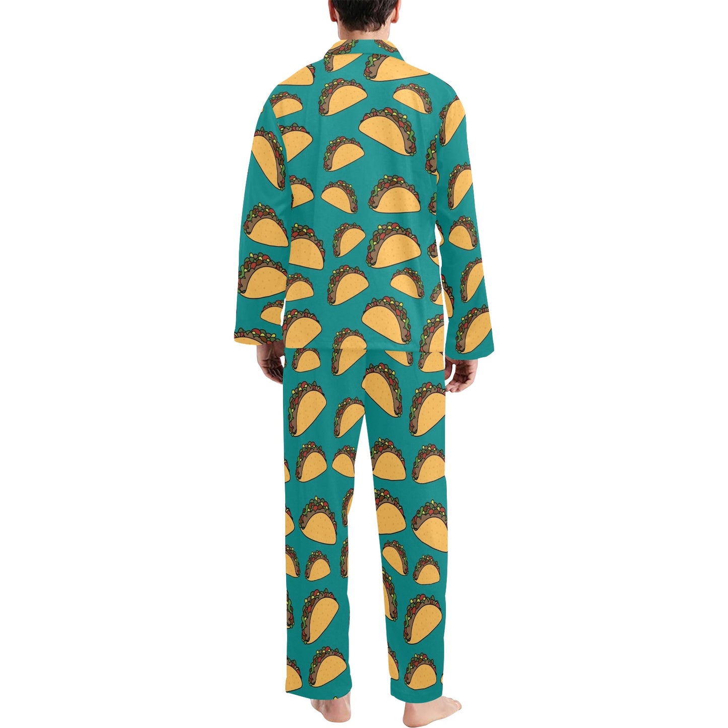 Taco Pattern Print Design TC07 Men's Long Pajama Set