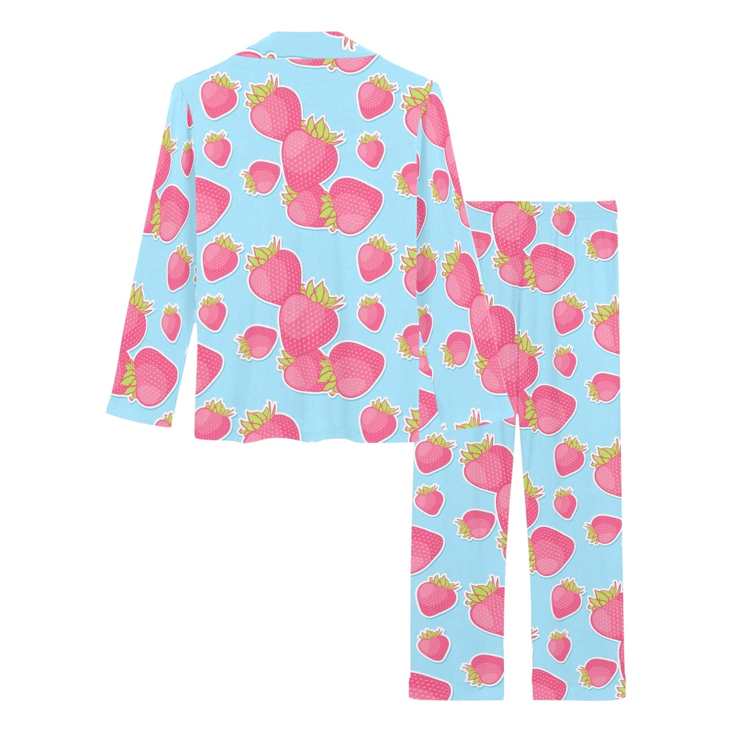 Strawberry Pattern Print Design SB04 Women's Long Pajama Set