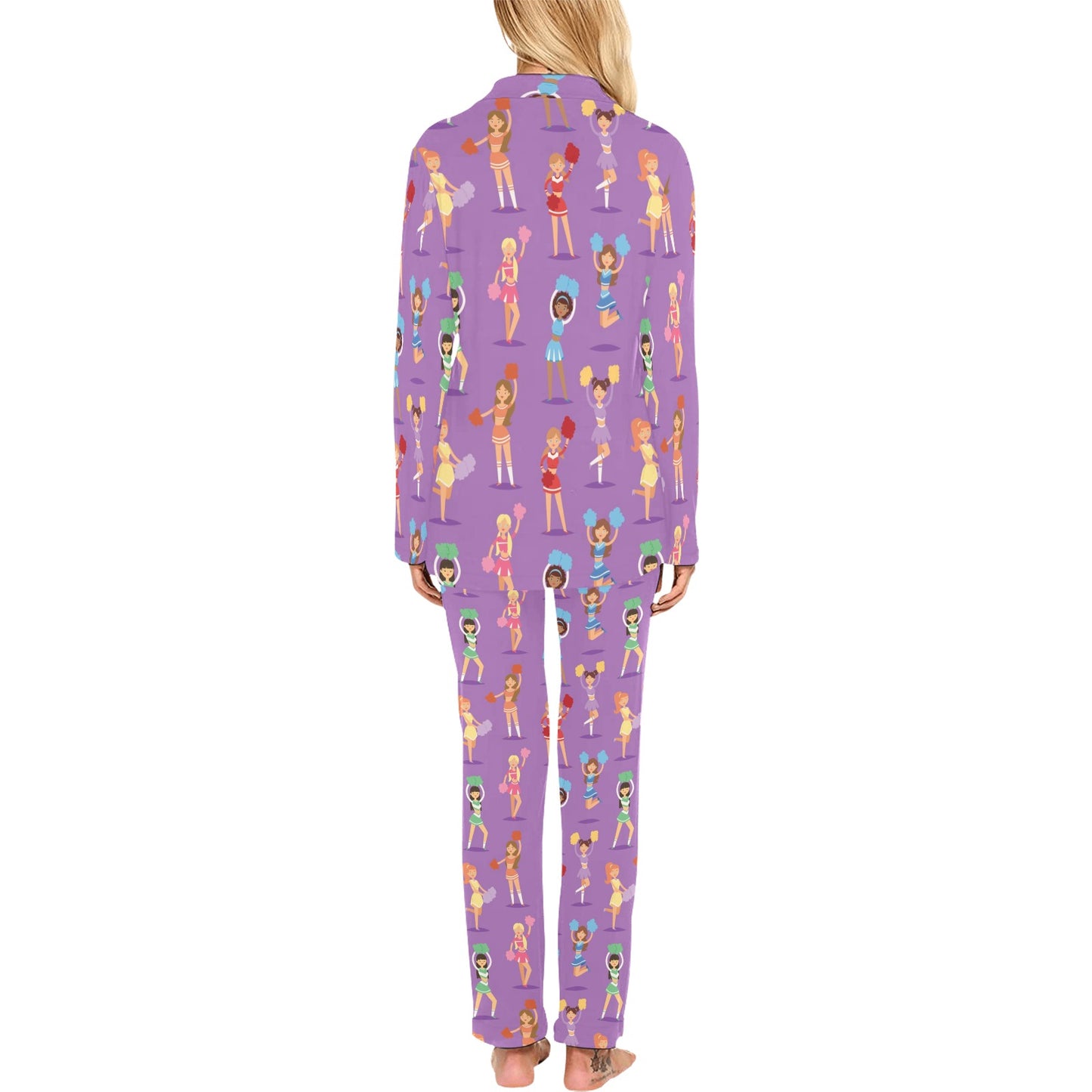 Cheerleader Pattern Print Design 02 Women's Long Pajama Set