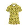 Smiley Face Emoji Print Design LKS302 Women's Polo Shirt