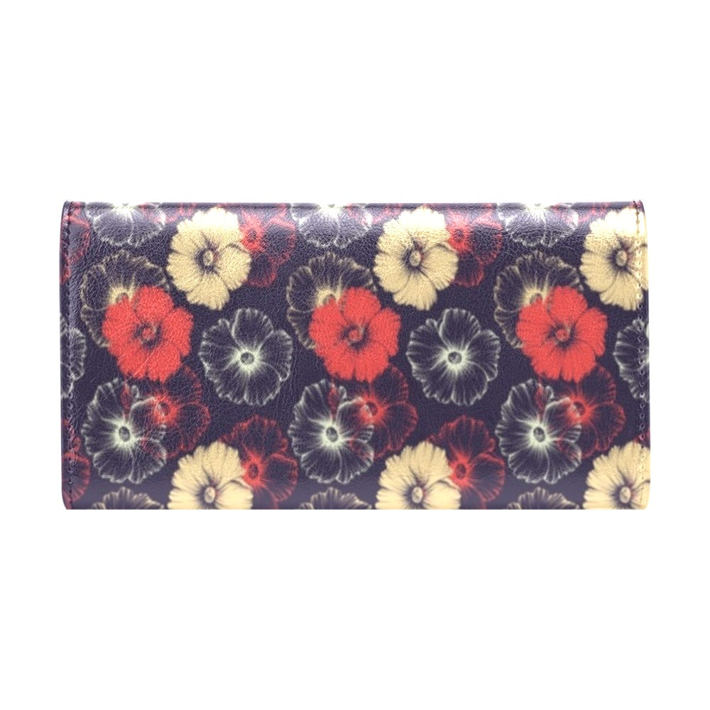 Tropical Flower Print Design LKS302 Women's Trifold Wallet