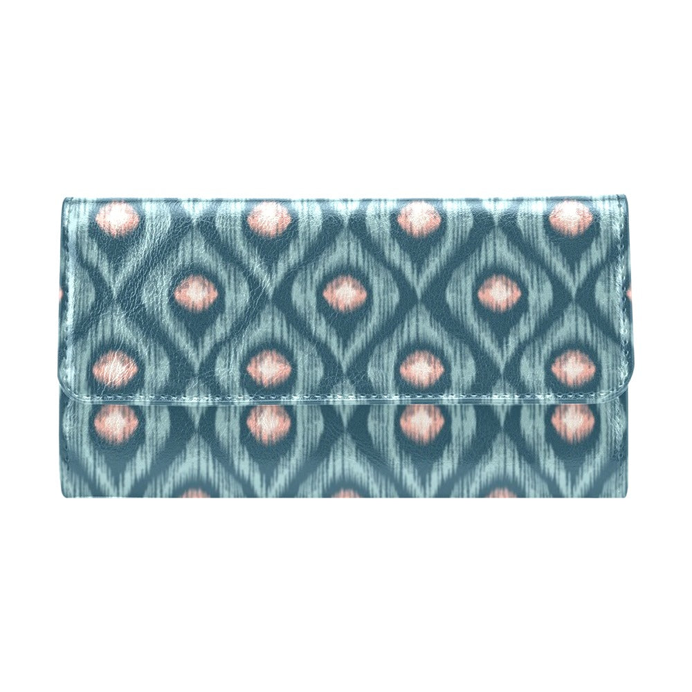 Ikat Print Design LKS402 Women's Trifold Wallet